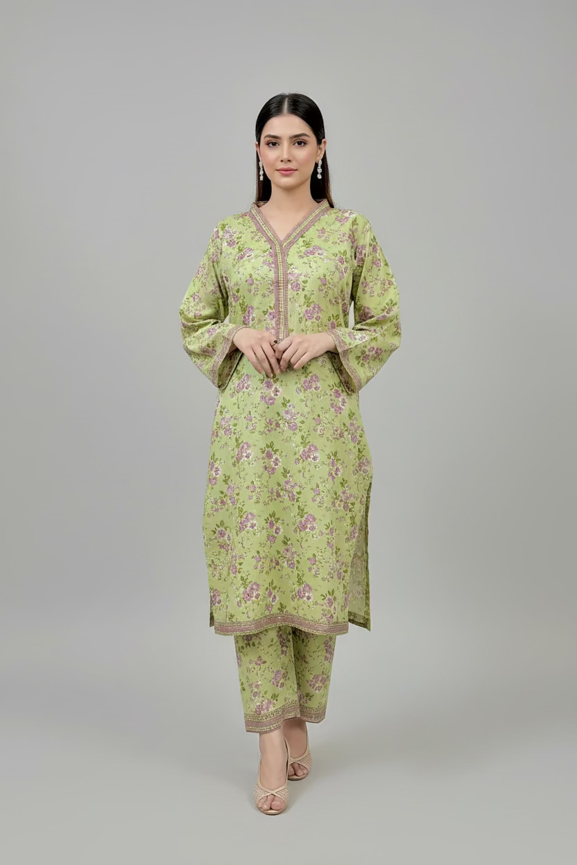 2 Piece set Olive Sage Floral Co-ord