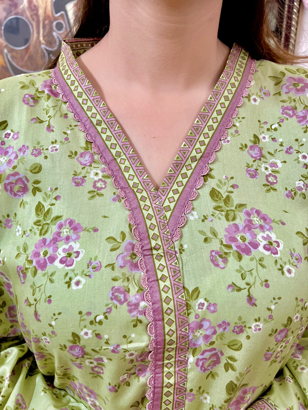 2 Piece set Olive Sage Floral Co-ord