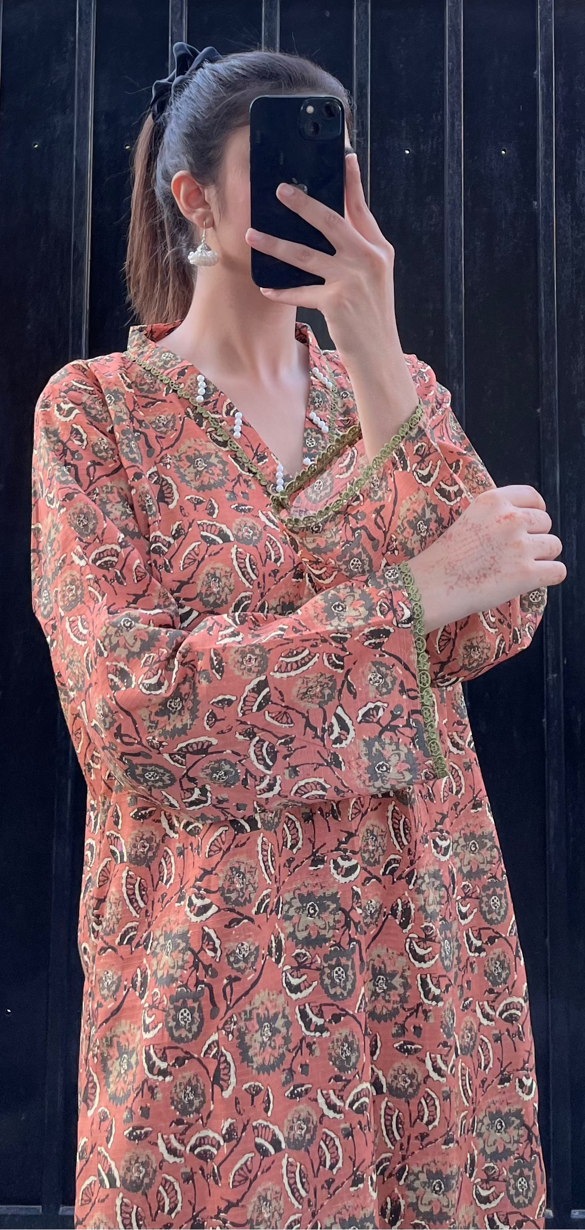 Faded Peach Orange Co-ord (2 piece Stitched)