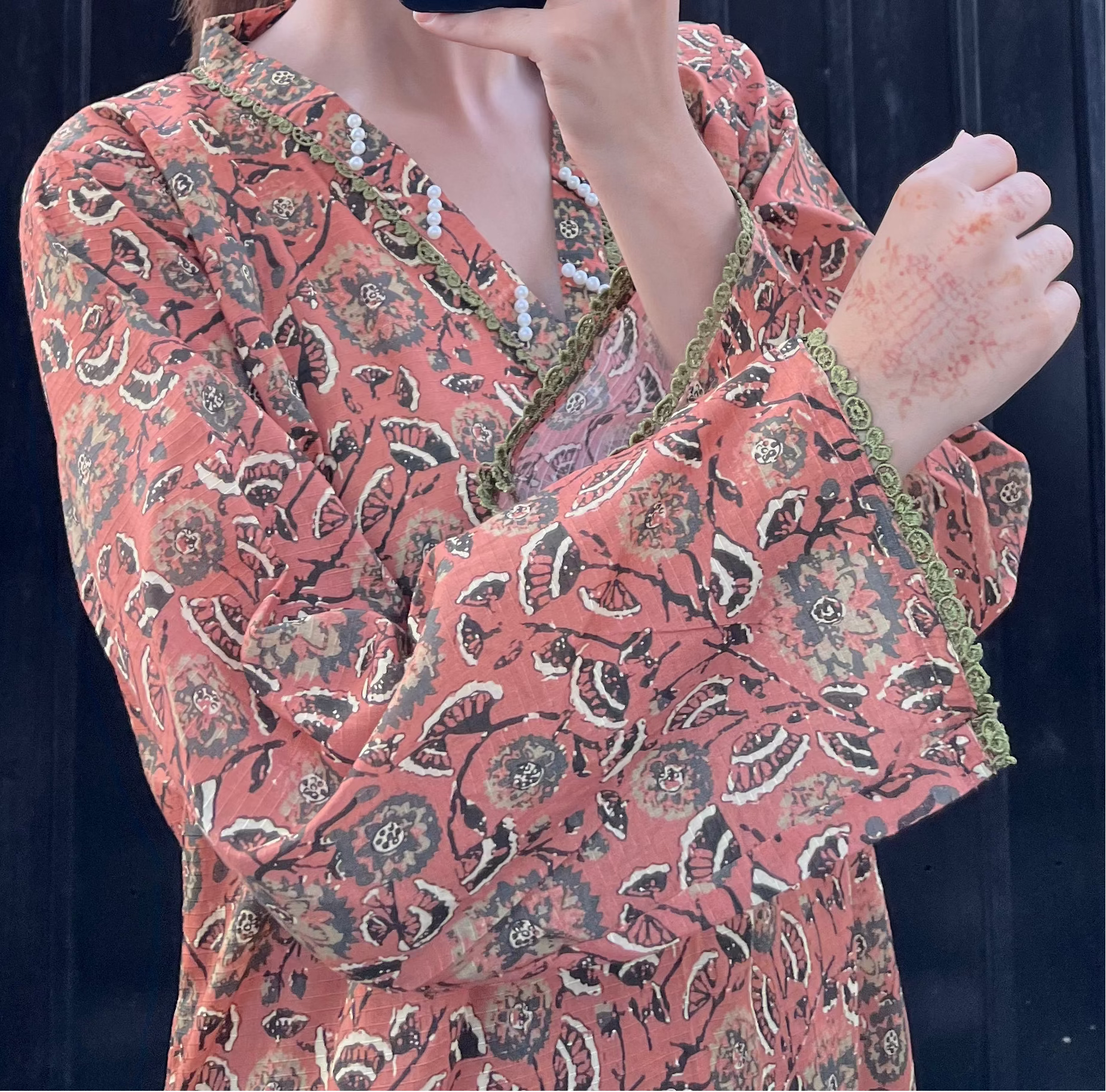 Faded Peach Orange Co-ord (2 piece Stitched)