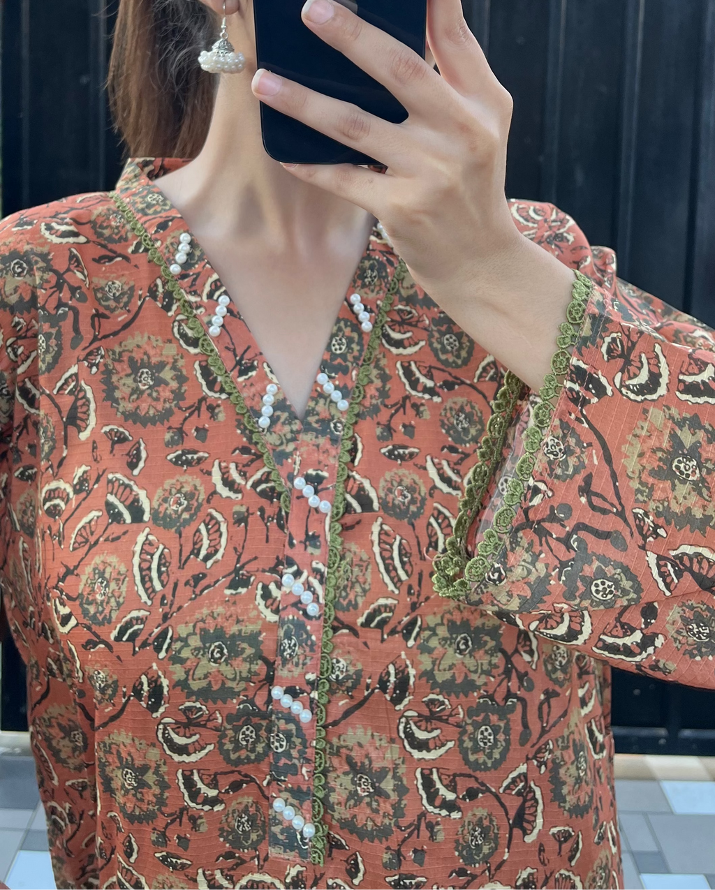 Faded Peach Orange Co-ord (2 piece Stitched)