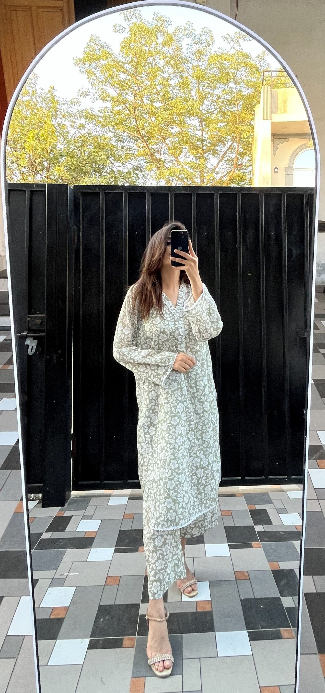 Pastel Green 2 Piece Stitched