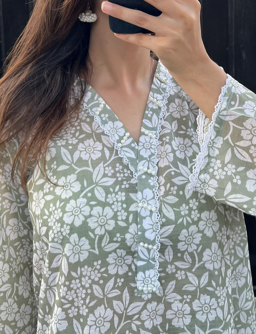 Pastel Green 2 Piece Stitched