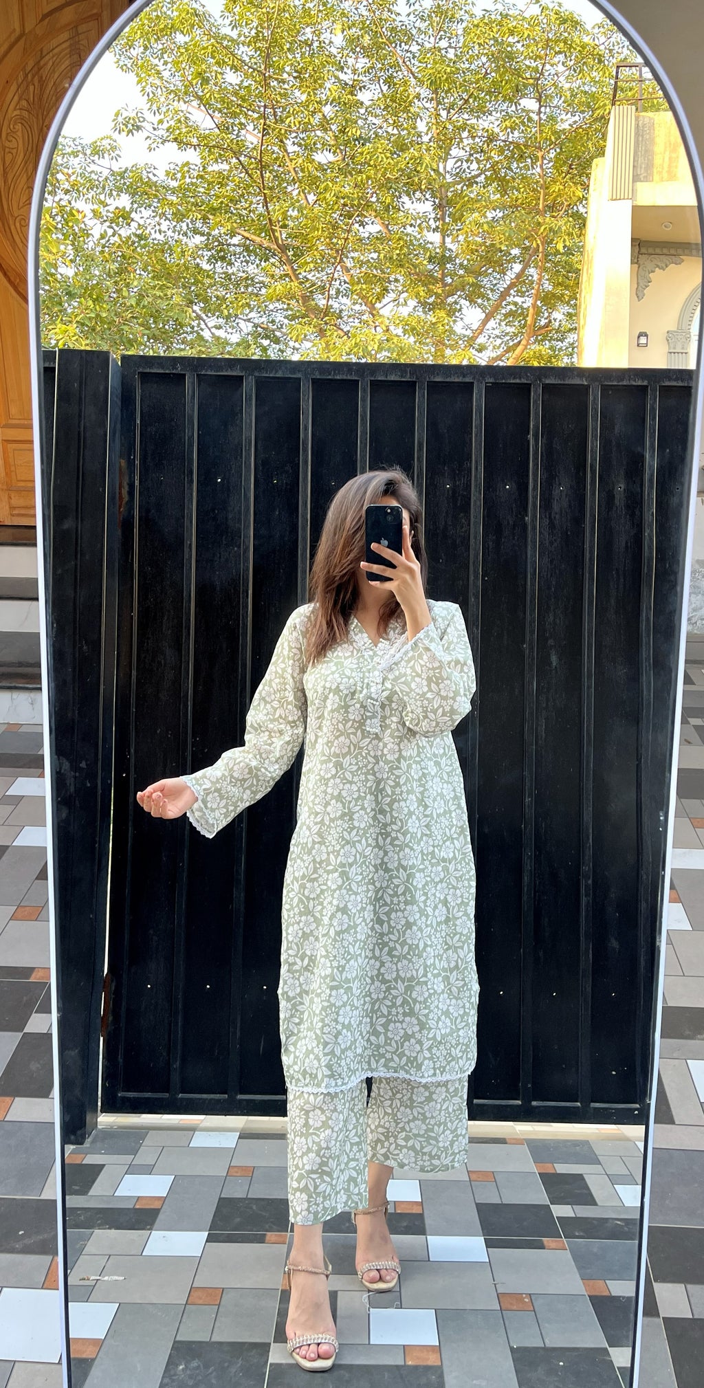 Pastel Green 2 Piece Stitched